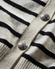 Cheshire Cashmere Cardigan in Off-White/Black