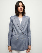 Dale Linen Dickey Jacket in Blue Melange