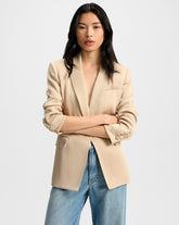 Long and Lean Dickey Jacket in Stone Khaki