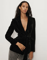 Issel Velvet Blazer in Black