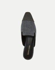 Cecile Denim Cap-Toe Mules