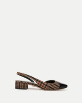 Cecile Plaid Cap-Toe Slingback in Camel Multi
