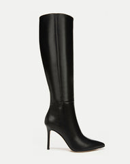 Lisa Stiletto Boot Wide-Calf in Black Leather