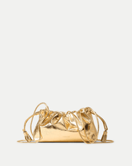 Small Metallic Veronica Beard Stash Bag in Antique Gold