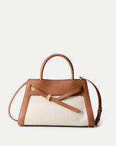 Veronica Beard Canvas Dash Bag in Linen & Tan