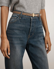 Dash Thin Suede Belt in Brown