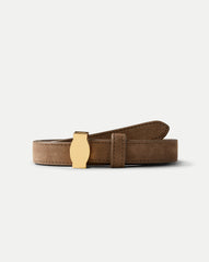 Dash Thin Suede Belt in Brown