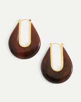 Resin Drop Hoop Earring in Chocolate