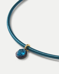Teal Cord Pendant Necklace in Teal