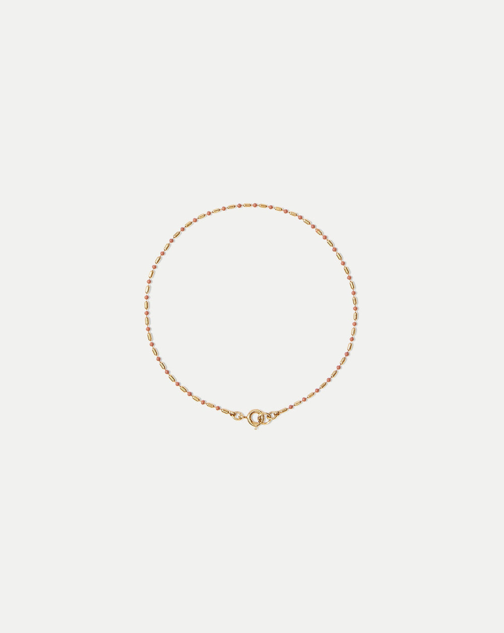 Enamel Bead Chain Anklet in Mauve