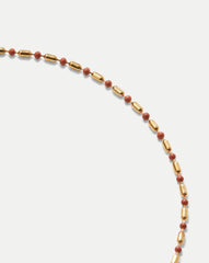 Enamel Bead Chain Anklet in Mauve