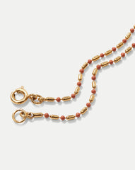 Enamel Bead Chain Anklet in Mauve