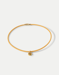 Yellow Cord Pendant Necklace in Mustard