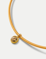 Yellow Cord Pendant Necklace in Mustard