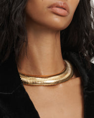 Tubogas Collar Necklace in Gold