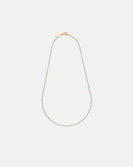 Enamel Bead Chain Necklace in Turquoise