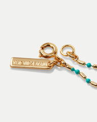 Enamel Bead Chain Necklace in Turquoise