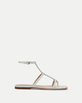 Marbella Lizard-Embossed Sandal in White