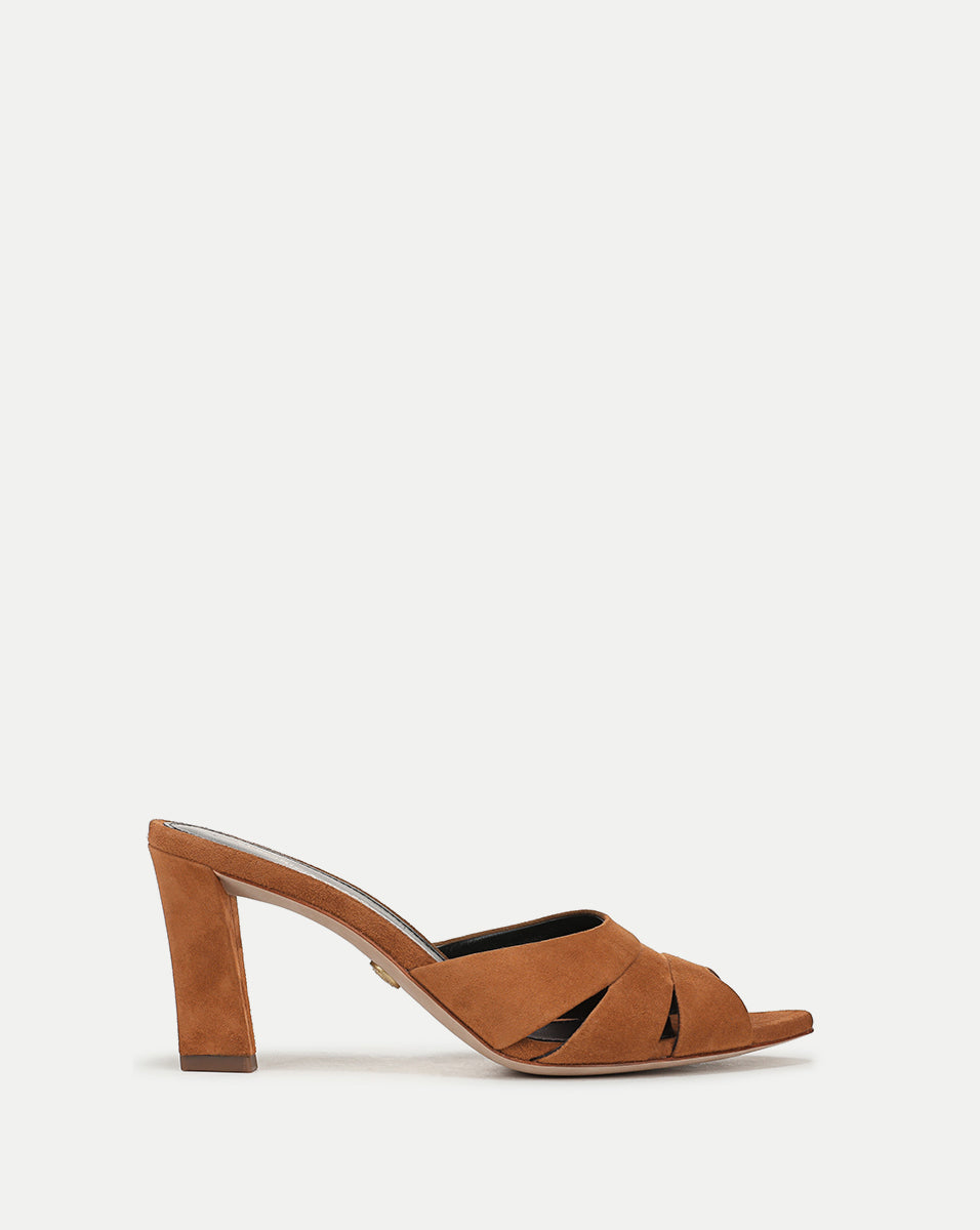 Cassiel Suede Slide Sandal in Light Brown Hazelwood