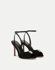 Genevieve Peep-Toe Sandal in Black x Poppy Delevingne