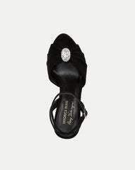 Genevieve Peep-Toe Sandal in Black x Poppy Delevingne