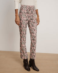 Arte Kick-Flare Pant in Raisin Multi Burgundy & Pink Floral