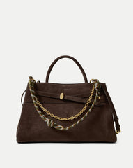 Paracord and Chain Bag Strap & Charm in Gold & Khaki Cypress Multi