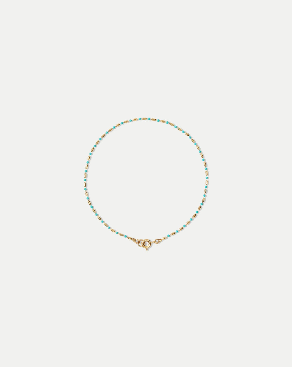Enamel Bead Chain Anklet in Turquoise