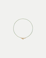 Enamel Bead Chain Anklet in Turquoise