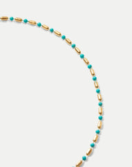 Enamel Bead Chain Anklet in Turquoise