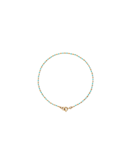 Enamel Bead Chain Anklet in Turquoise