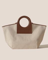 CALA L - Leather-trimmed Canvas Tote Bag