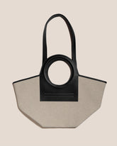 CALA S - Leather-trimmed Canvas Tote Bag