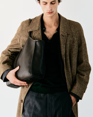CALELLA SQUARED MEDIUM GRAINY - Leather-trimmed Tote Bag