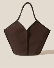 CALELLA - Leather-trimmed Organic Cotton Tote Bag