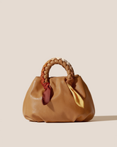 BOMBON M FOULARD - Medium Plaited-handle Leather Handbag