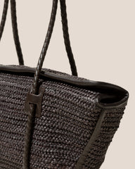 FORNA RAFFIA - Leather Framed Shoulder Bag