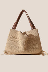 CADOR - Slouchy Crocheted Raffia Crocheted Shoulder Bag