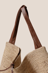 CADOR - Slouchy Crocheted Raffia Crocheted Shoulder Bag