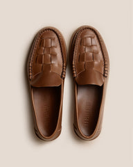 NOMBELA RUBBER VEG TAN - Interwoven Detail Slip-On Loafer