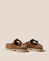 FERRIOL MULE RUBBER VEG TAN - Woven T-bar Mule Loafer