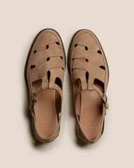 BESSO NUBUCK - Woven T-bar Sandal