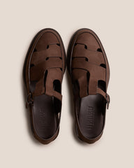 BESSO NUBUCK - Woven T-bar Sandal