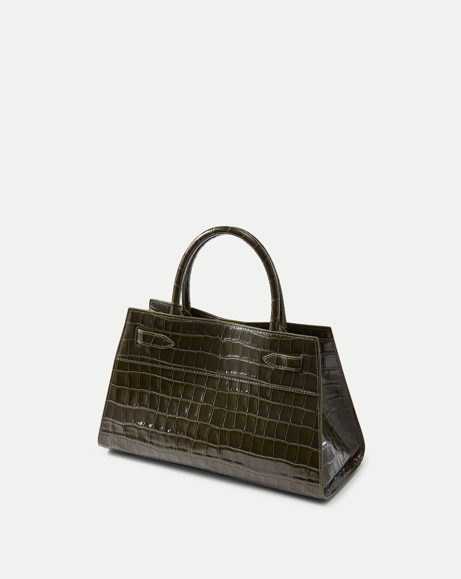 Veronica Beard Dash Bag in Green Crocodile Cypress
