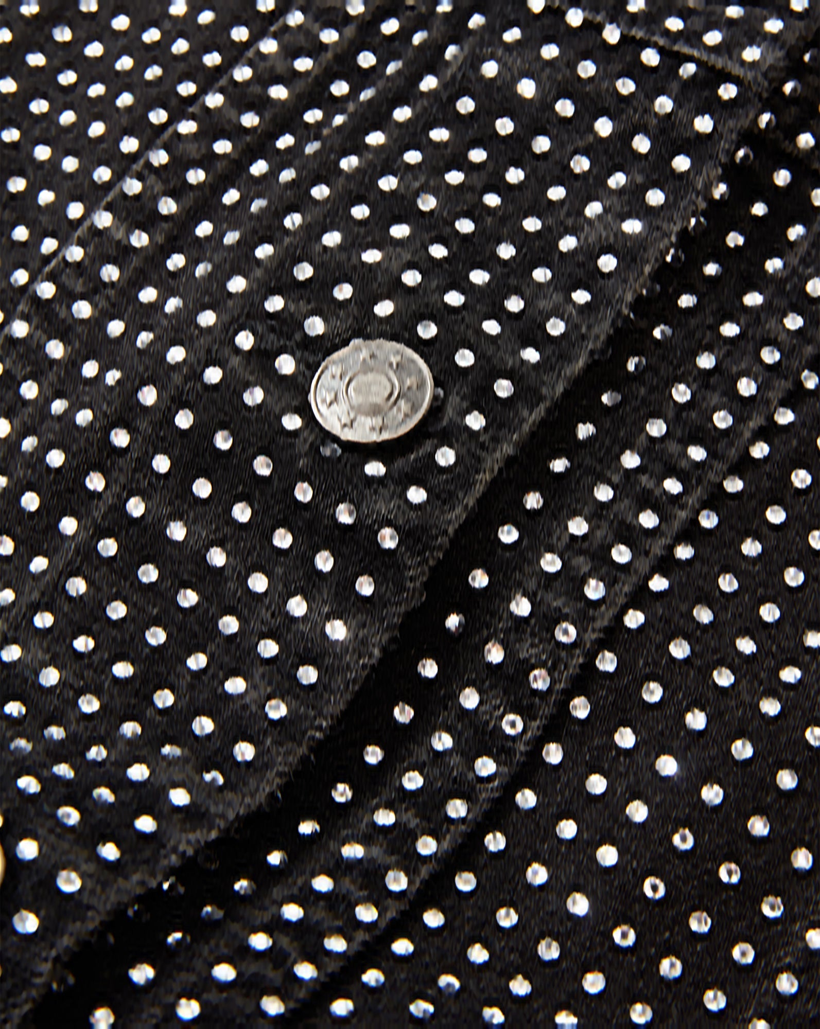 Slate Rhinestone Embellished Dickey in Black Denim Washed Onxy