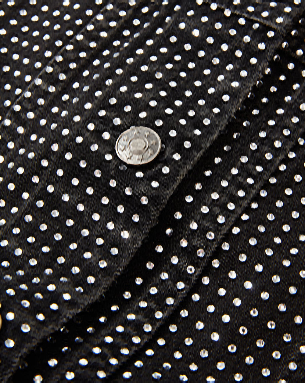 Slate Rhinestone Embellished Dickey in Black Denim Washed Onxy