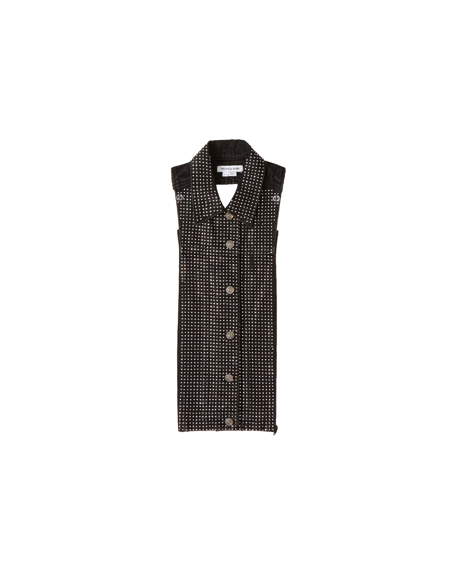 Slate Rhinestone Embellished Dickey in Black Denim Washed Onxy