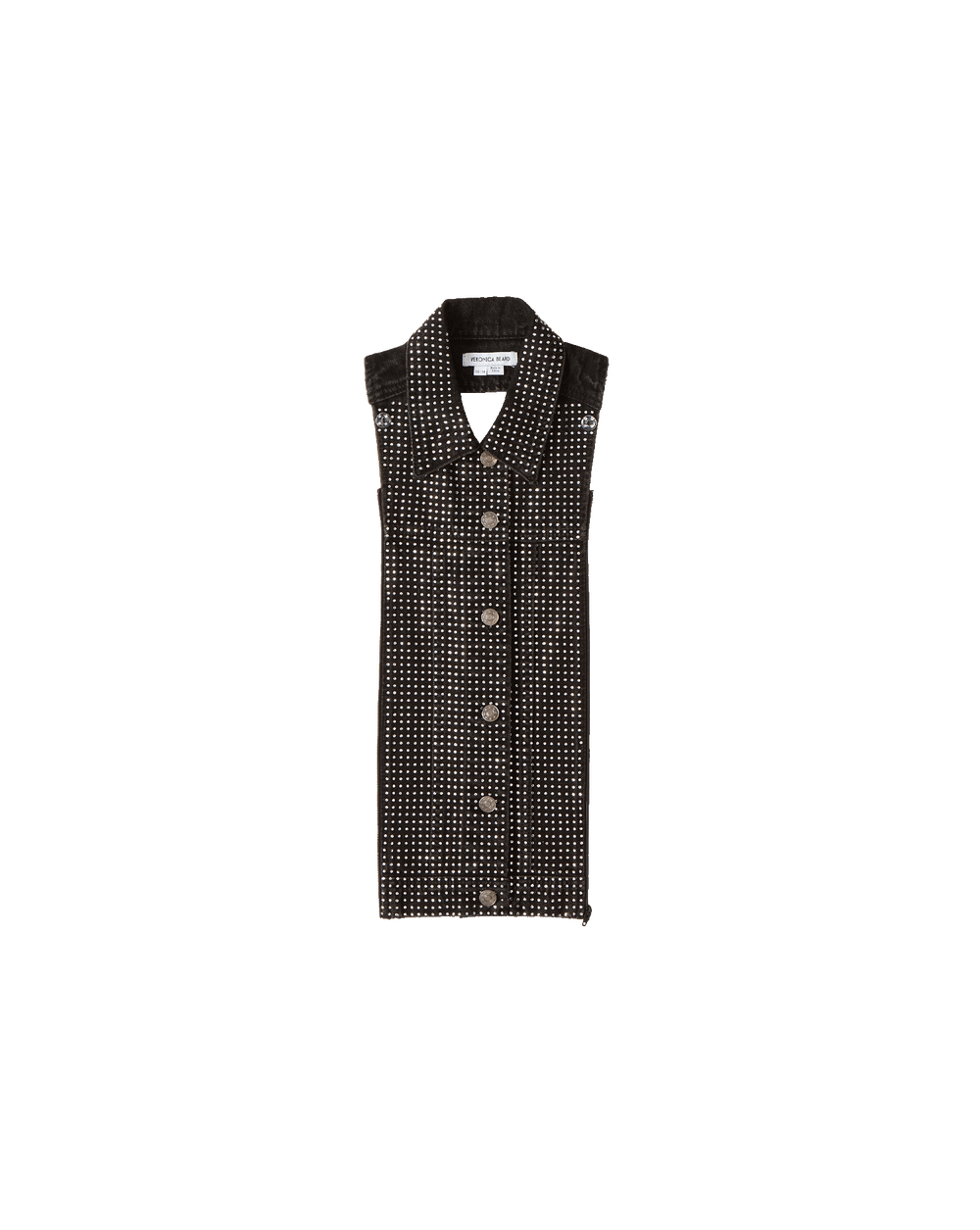 Slate Rhinestone Embellished Dickey in Black Denim Washed Onxy