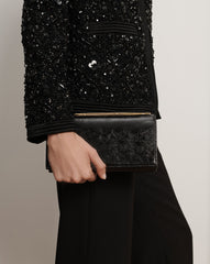 Barre Leather Clutch in Black