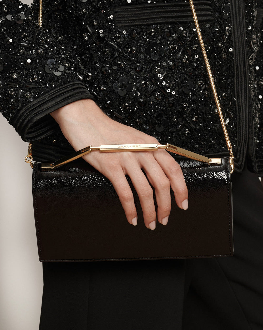 Barre Leather Clutch in Black